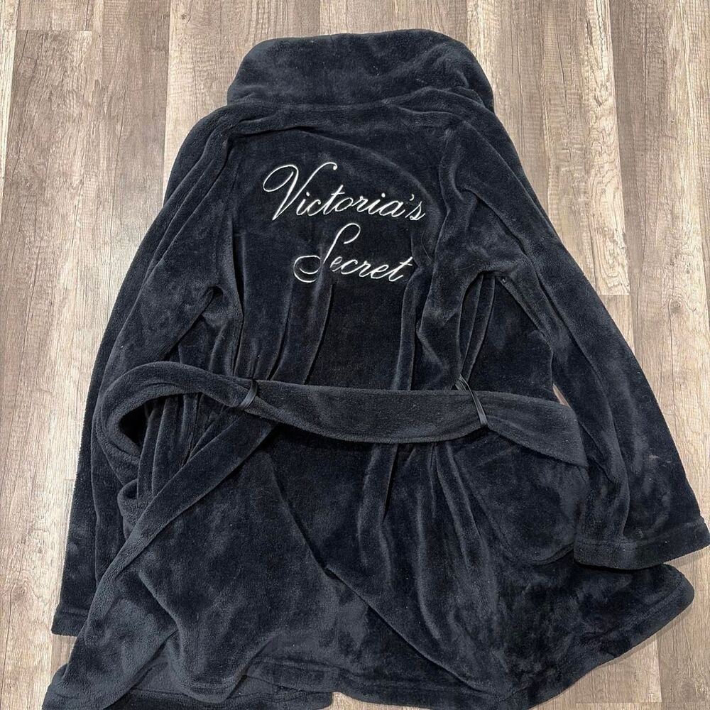 Victoria's Secret Black Velvet Robe